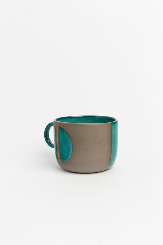Abstract Pottery Mug Handcrafted Ceramic Coffee Cup Unique Artistic Design Perfect for Tea or Coffee Lovers Modern Artisan Gift