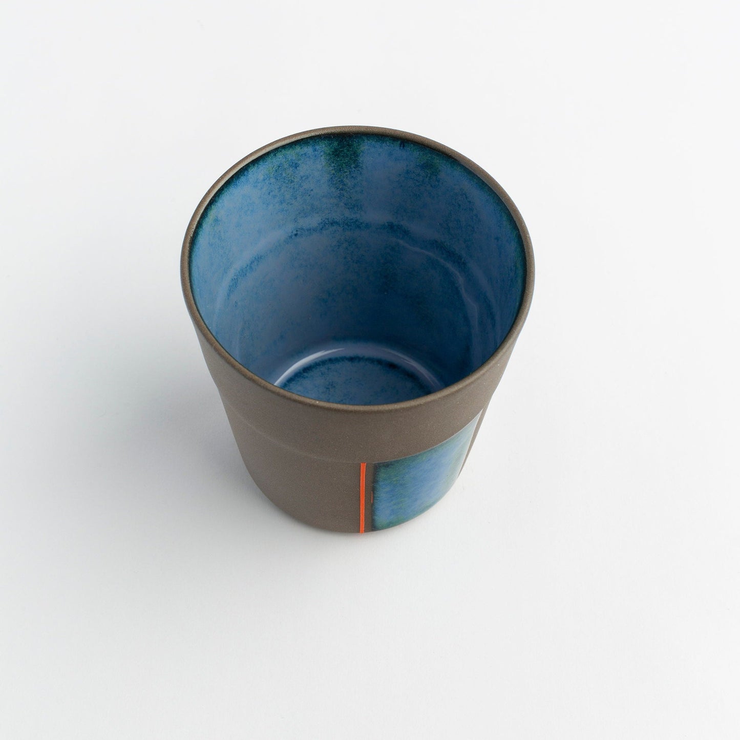Stoneware Handmade Modern Pottery Ceramic Cup Blue Artisan Drinkware Unique Handmade Coffee Tea Cup with Contemporary Design Perfect Gift