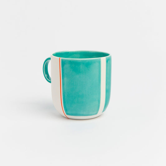 Porcelain Green Mug Modern Artisan Ceramic Coffee Cup Contemporary Handmade Design Unique Gift for Mom Perfect for Tea & Coffee Lovers