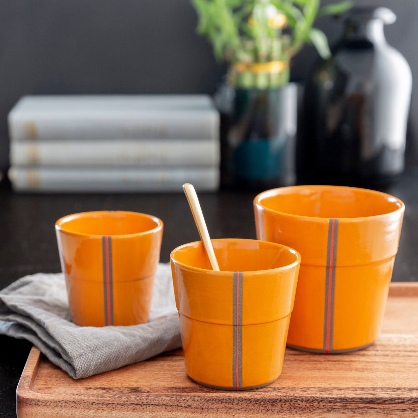 Handmade Mugful Cup Stoneware Mug Without Handle Orange Espresso Cup Artisan Ceramic Design Perfect for Coffee Lovers and Unique Gift Idea