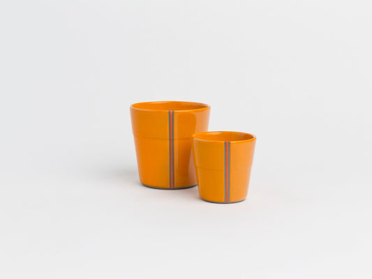 Handmade Mugful Cup Stoneware Mug Without Handle Orange Espresso Cup Artisan Ceramic Design Perfect for Coffee Lovers and Unique Gift Idea