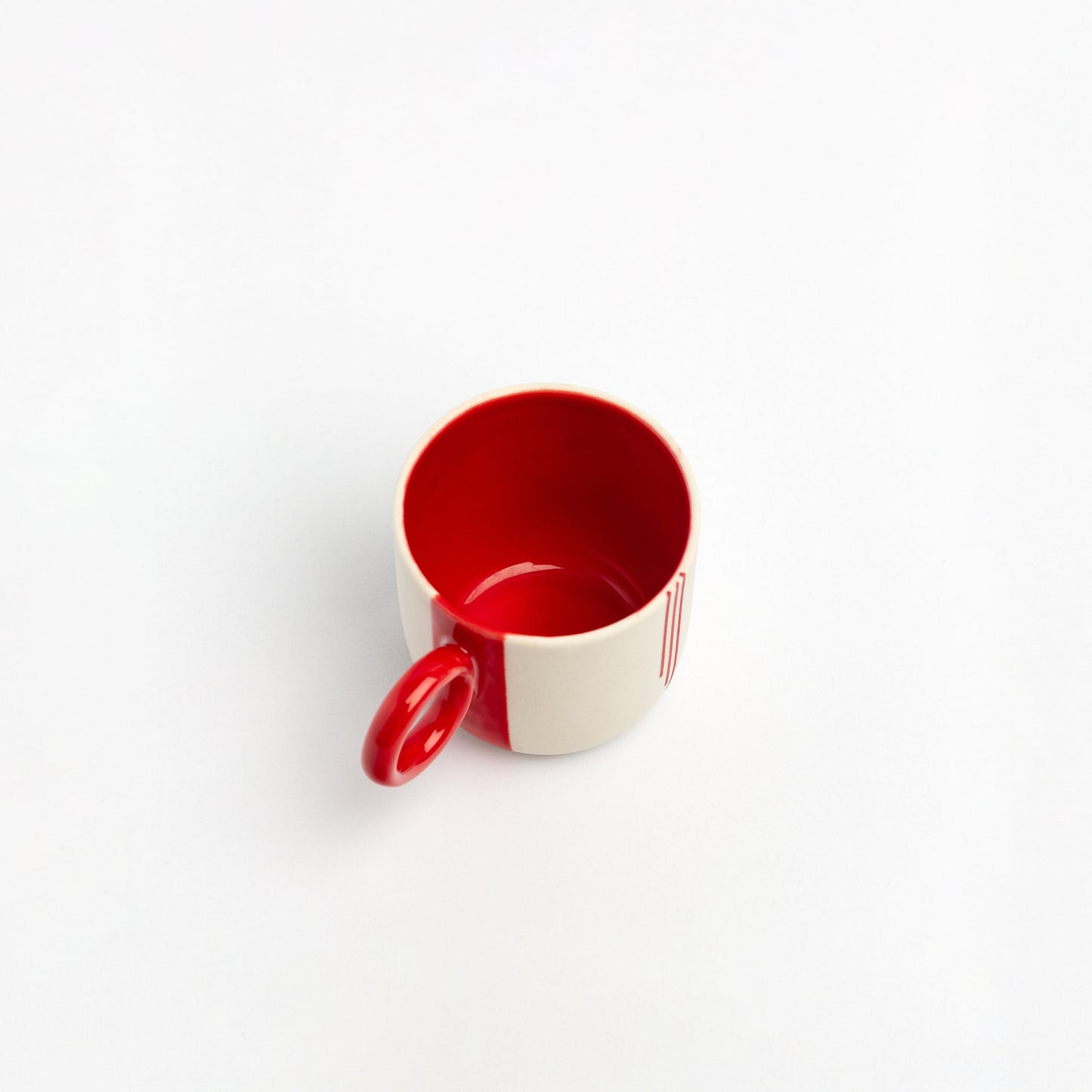 Minimal Design Espresso Cup with Handle Cute Porcelain Coffee cup Modern Porcelain Mug for Coffee Lover Handcrafted Porcelain Cup