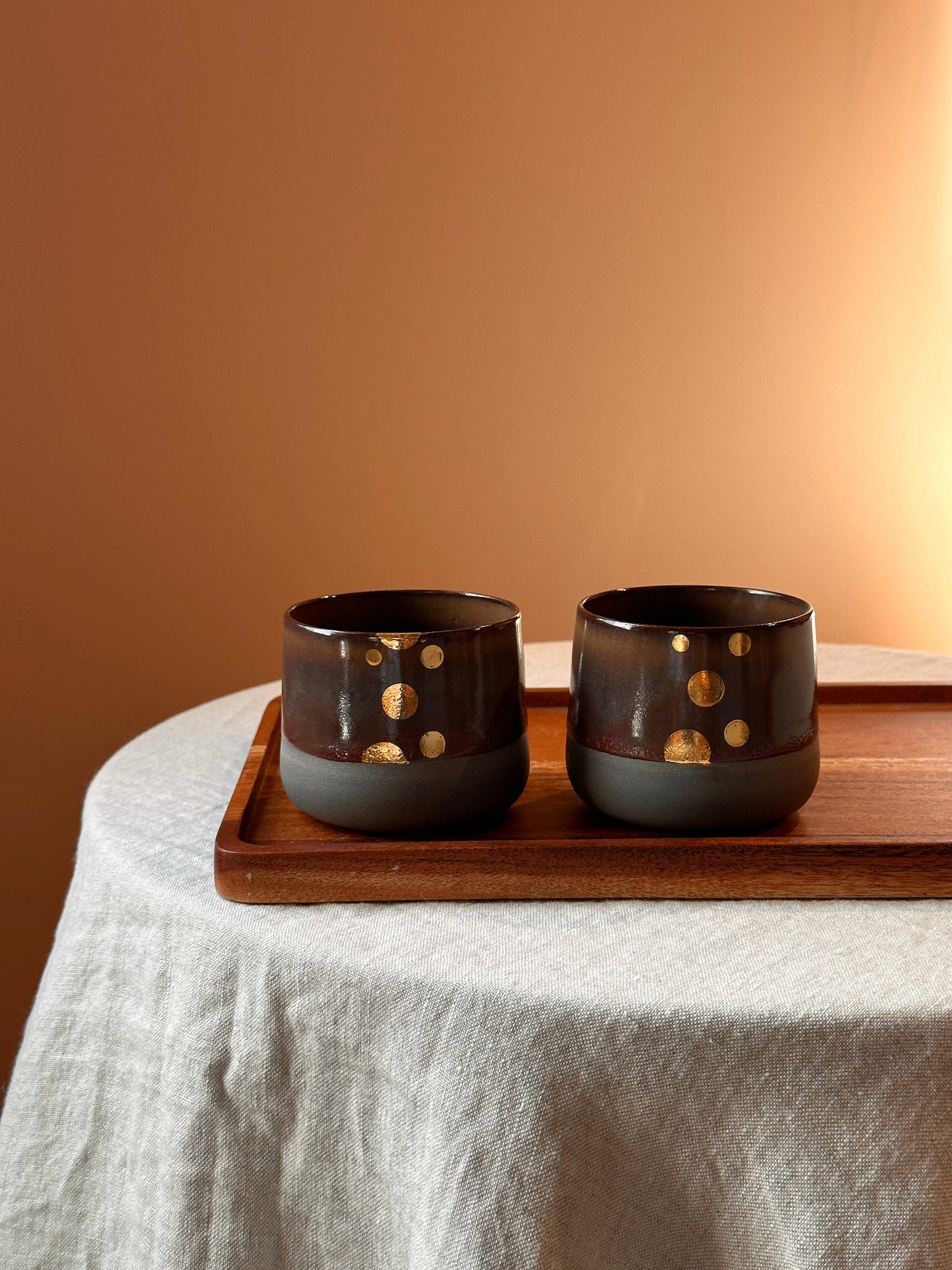 Stoneware Tea Cups Handmade Ceramic Gift Set, Artisan Pottery Cups, Perfect for Tea Lovers, Unique Gift Idea, Rustic and Elegant Design