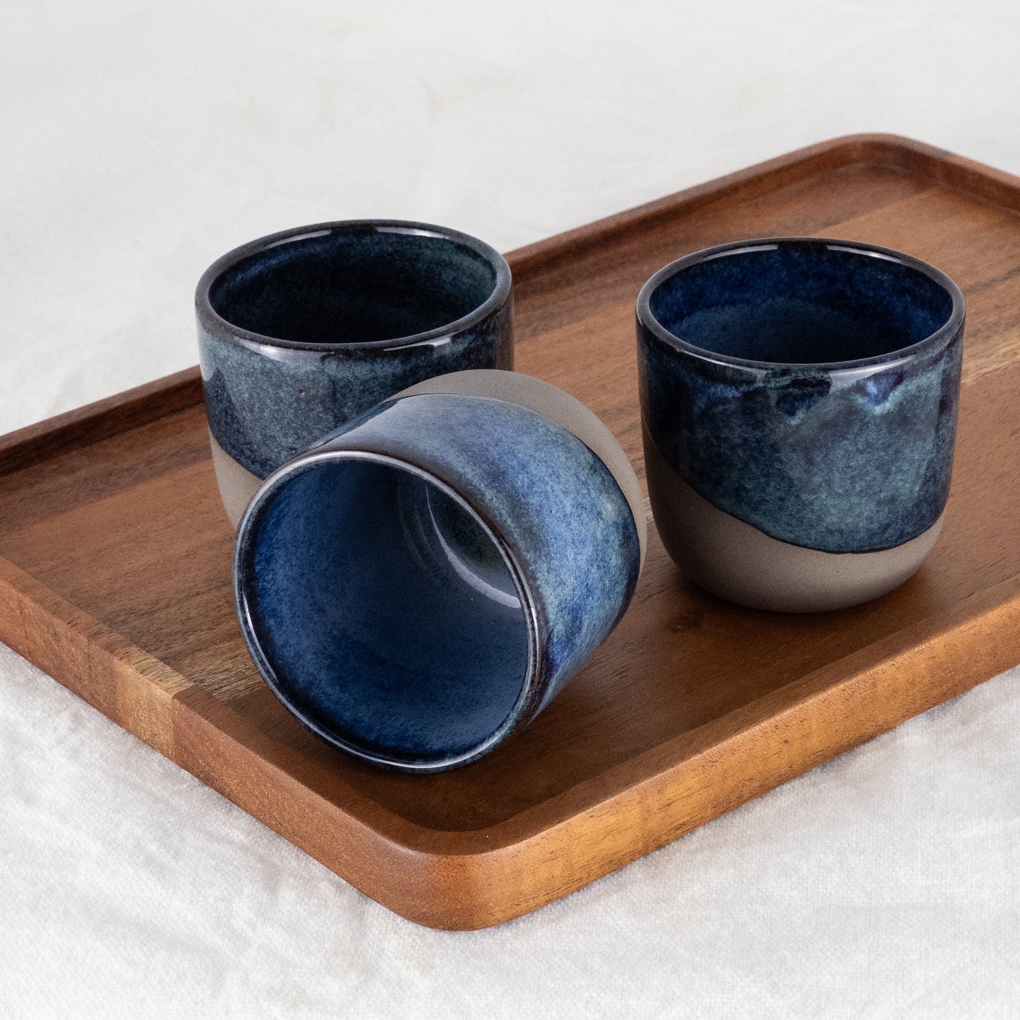 Durable Stoneware Espresso Cups Handmade Ceramic Coffee Mugs Rustic Pottery Espresso Set Perfect Gift for Coffee Lovers