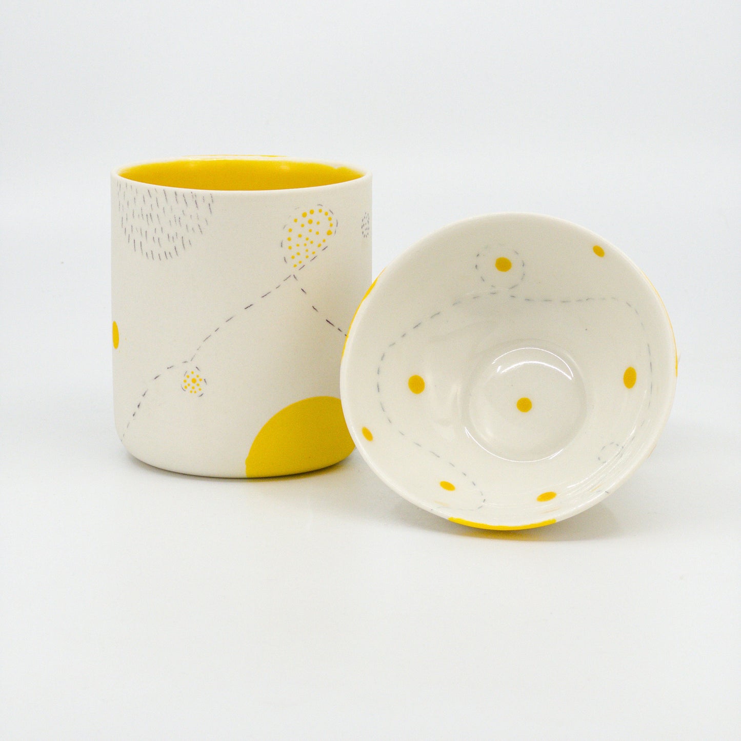 Cute Hand Painted Ceramic Cup, Unique Artisan Coffee Mug, Adorable Pottery Tea Cup, Handmade Gift for Coffee Lovers, Decorative Drinkware