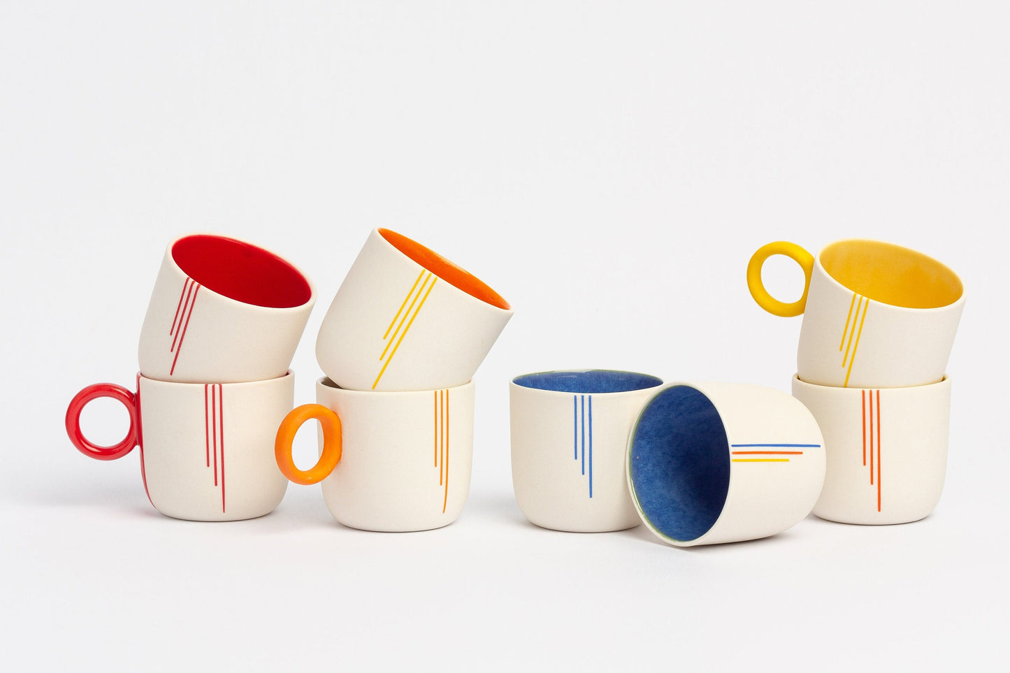 Porcelain Espresso Cup Minimalist Coffee lovers gift Handmade Hand Painted Ceramic Coffee Cup Unique Coffee Modern Pottery Mug