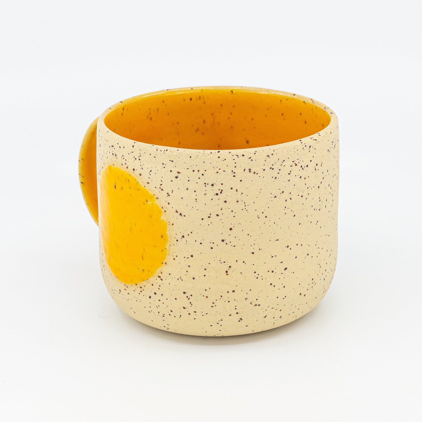Wheel Thrown Mug Handmade Honeycomb Yellow Stoneware Coffee Cup, Artisan Tea Cup, Contemporary Ceramics Pottery Mug for Coffee Lovers