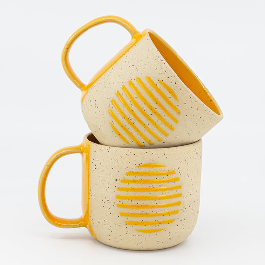 Handmade Ceramic Mug Modern Minimalist Design Coffee Lover Gift Wheel Thrown Pottery Unique Color Speckled Clay Cup Artisan Tea Mug Chunky