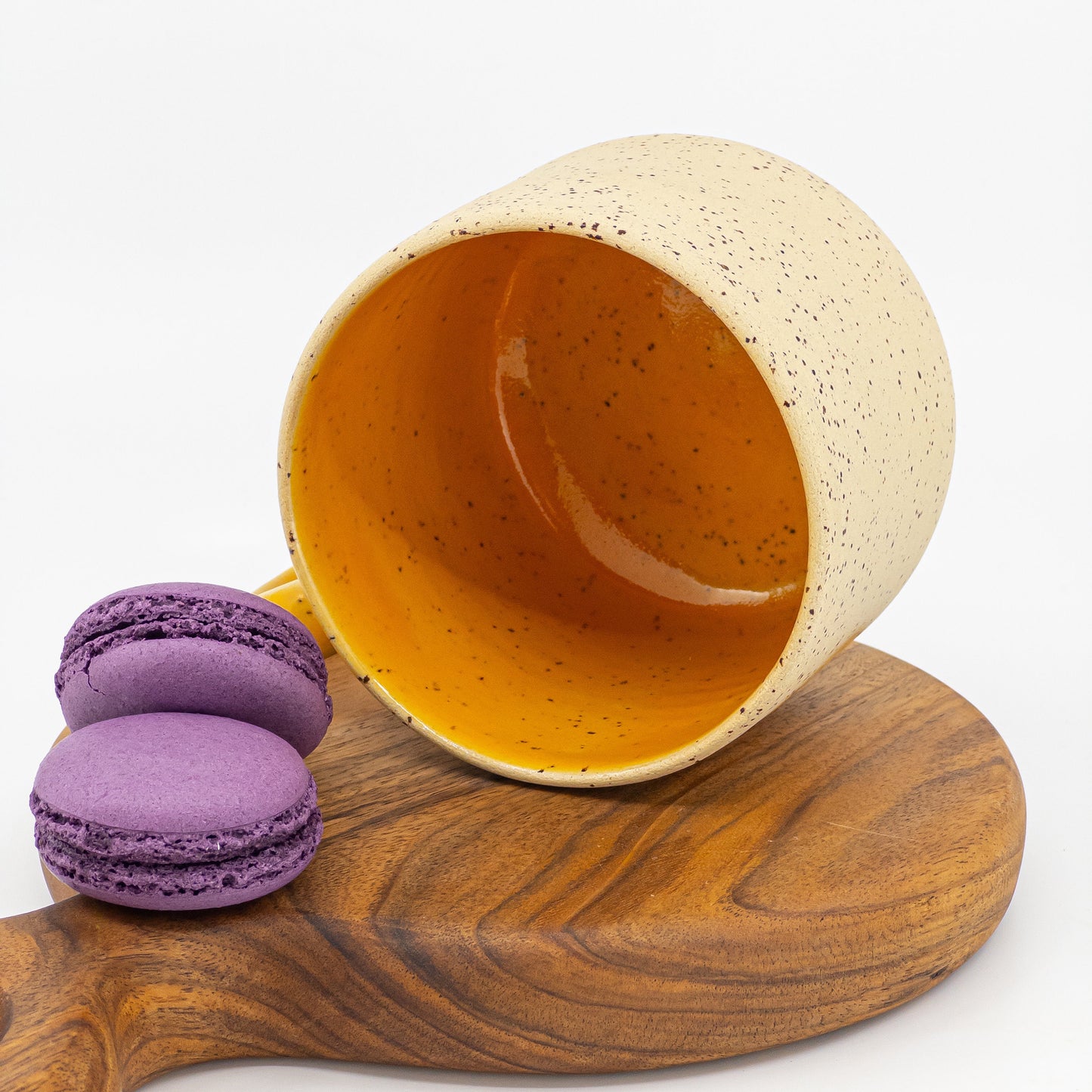 Wheel Thrown Mug Handmade Honeycomb Yellow Stoneware Coffee Cup, Artisan Tea Cup, Contemporary Ceramics Pottery Mug for Coffee Lovers
