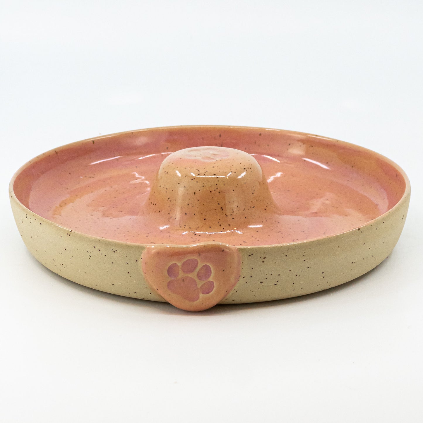 Handmade Pottery Small Dog Cat Bowl with Paw Design Ceramic Dog Bowl Stoneware Pet Bowl Pottery Pet Bowl
