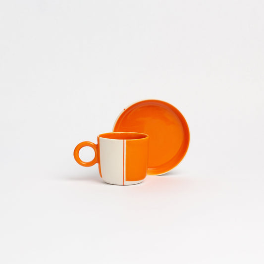 Handmade Porcelain Espresso Cup with optional saucer Set Hand Painted Ceramic Coffee Cup Unique Coffee Mug Anniversary Gift Modern Pottery