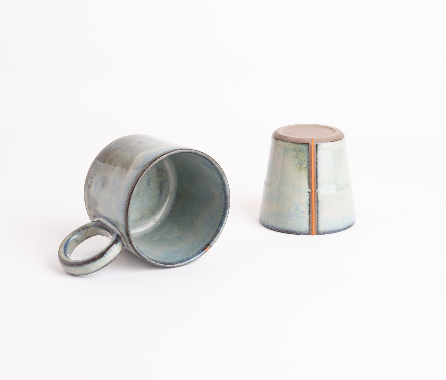 Stoneware Pottery Tea Mug Set of 2 Handmade Coffee Cups Gift Idea Rustic Stoneware Pottery Coffee Cups Handcrafted Tea Cups Gift for Her