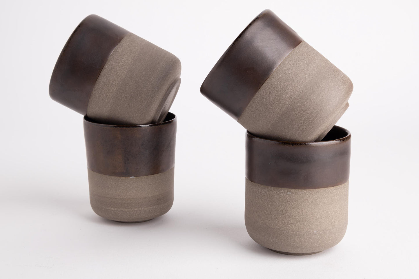 Vintage Style Stoneware Espresso Cup Set Elegant Rustic Handcrafted Espresso Cup Set for Gifting Handmade Ceramic Set for Coffee Lovers