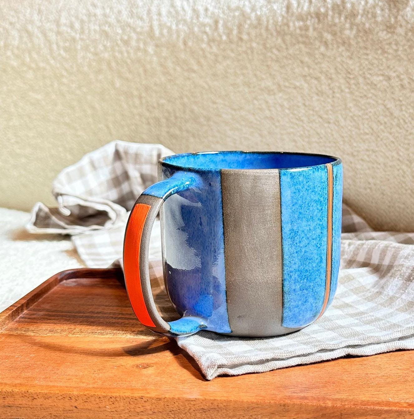 Large Ceramic Mug Wheel Thrown Stoneware Cup Handmade Pottery Coffee Mug for Tea Coffee Lovers Unique Artisan Large Ceramic Mug
