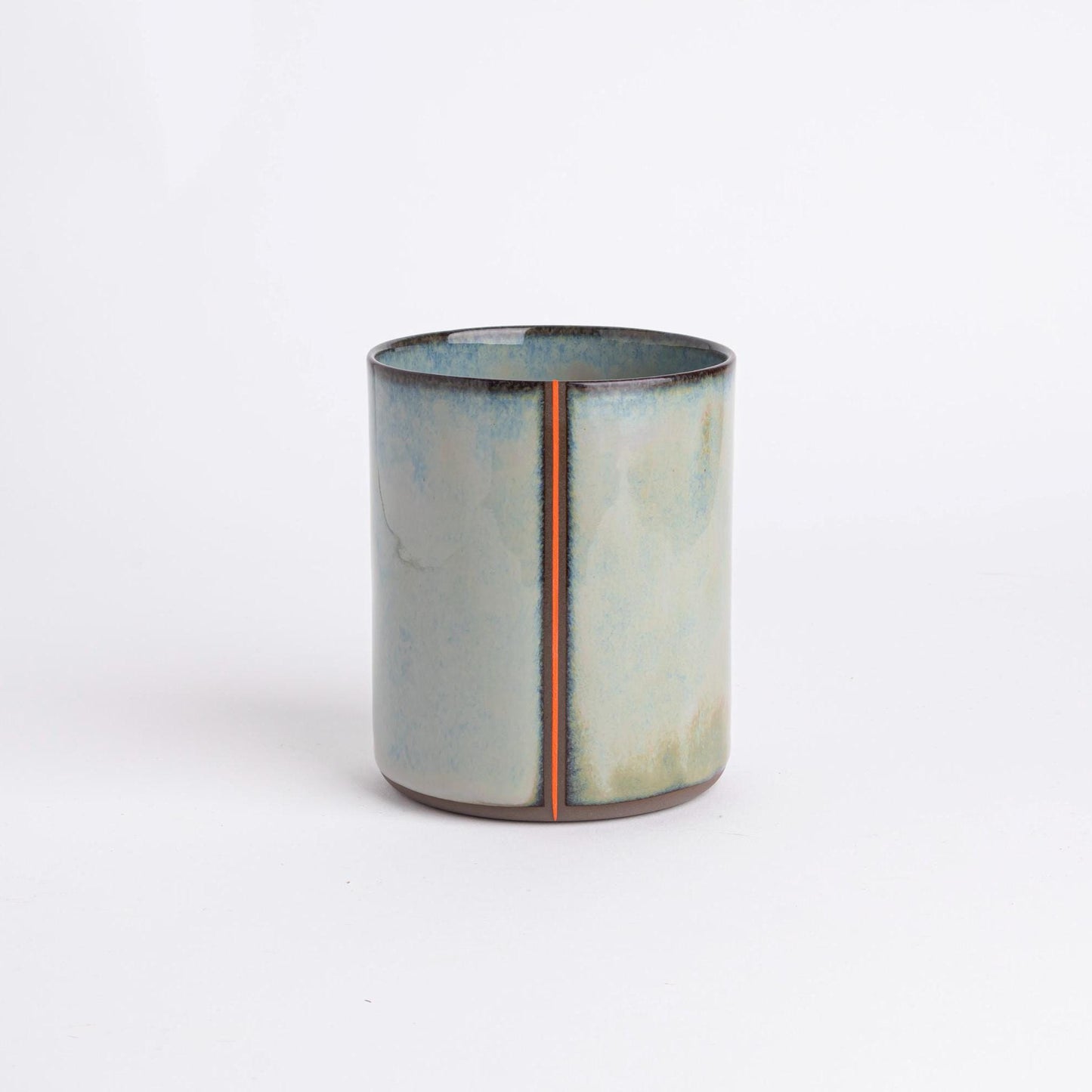 Handcrafted Ceramic Vessel Blue-Green Glaze Mug Unique Drinkware Planter Succulent Pot Cactus Container Tea Coffee Gift Modern Home Decor