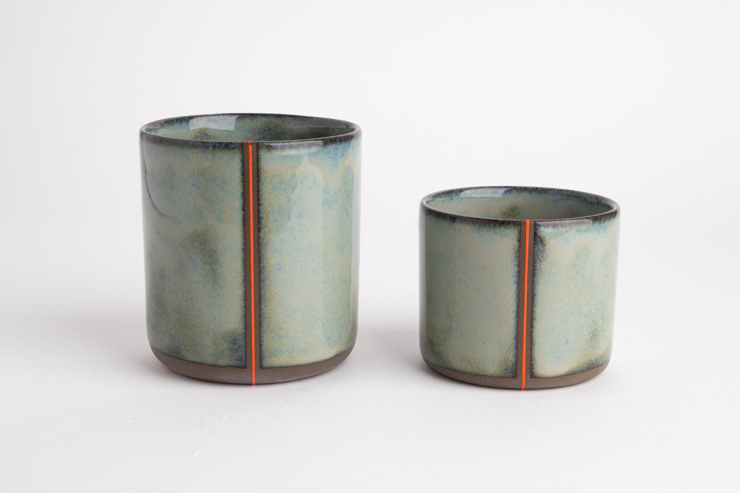 Blue Green Ceramic Mug Artisanal Pottery Gift Rustic Home Decor Handcrafted Coffee Cup Unique Drinkware Kitchen Accessory Handleless Tea Cup