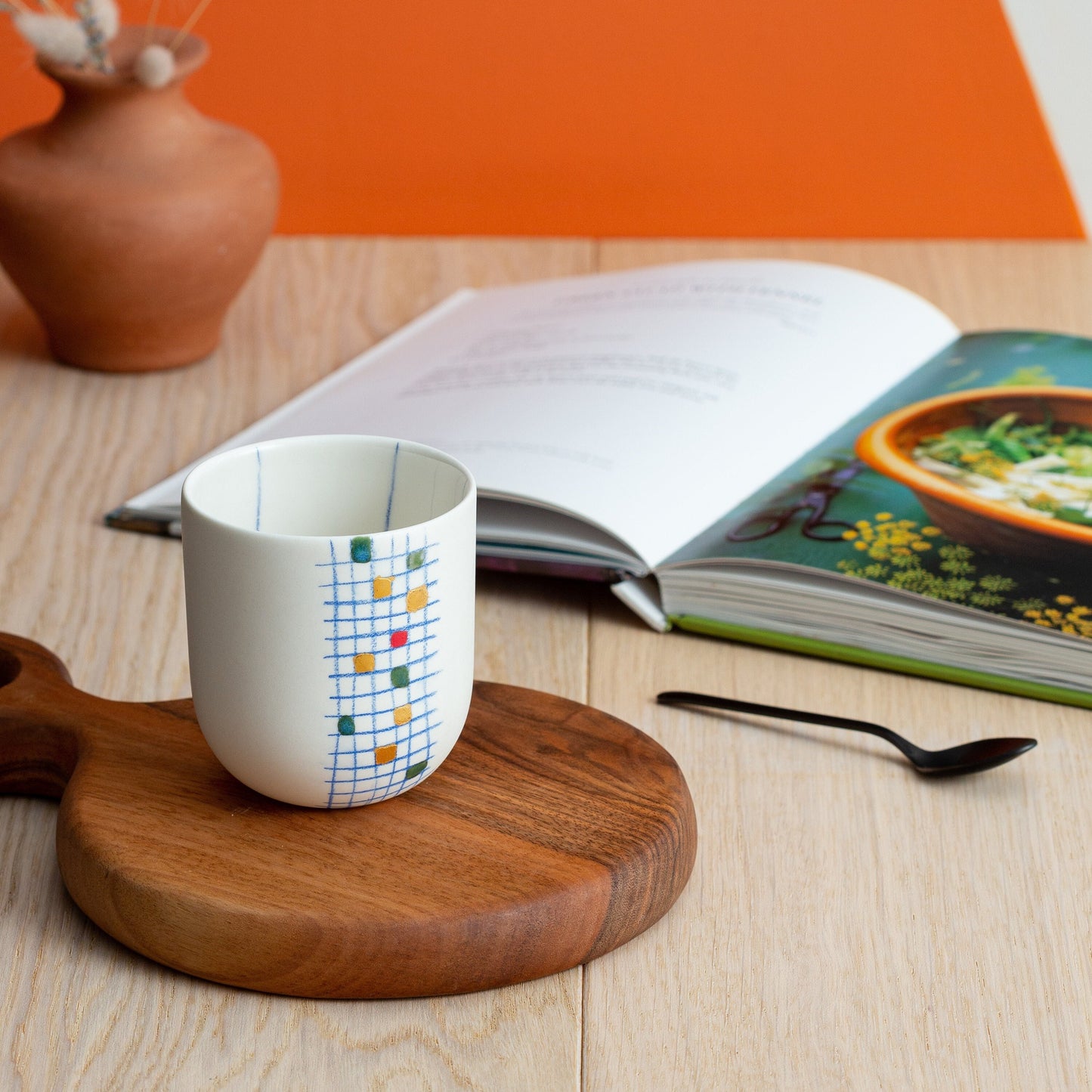 Custom Hand Painted Cup Unique Minimal Design cup no handle gift for boyfriend girlfriend mom dad