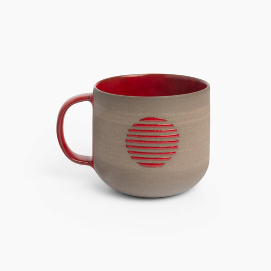 Modern Pottery Mug Red Stoneware Mug Coffee Lovers Gift Artisan Tea Cup Handmade Contemporary Ceramics