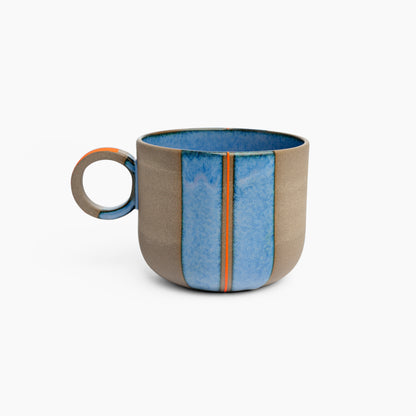 Handmade Ceramic Mug Blue Pottery Cup Modern Stoneware Mug Handmade Gift for Coffee Lovers Housewarming Yacht Lovers Ceramic Gift Ideas