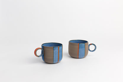 Handmade Ceramic Mug Blue Pottery Cup Modern Stoneware Mug Handmade Gift for Coffee Lovers Housewarming Yacht Lovers Ceramic Gift Ideas