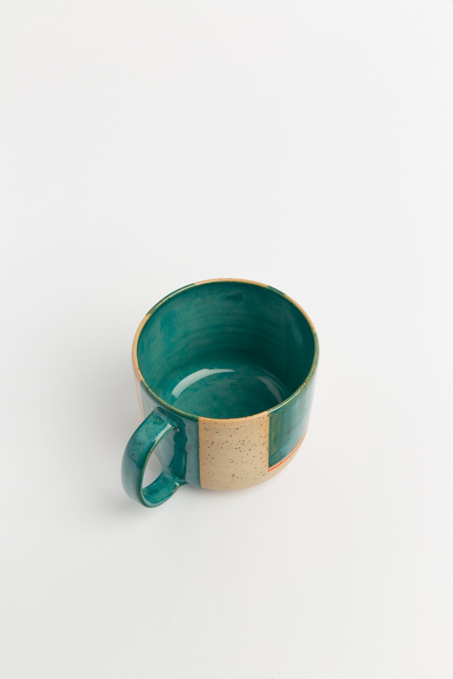 Artisan Ceramic Cup - Green Handpainted Stoneware Pottery Mug, Perfect Handmade Gift for Men and Women, Unique Artisan Drinkware