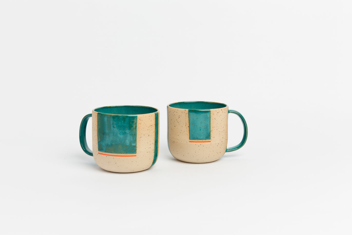 Artisan Ceramic Cup - Green Handpainted Stoneware Pottery Mug, Perfect Handmade Gift for Men and Women, Unique Artisan Drinkware