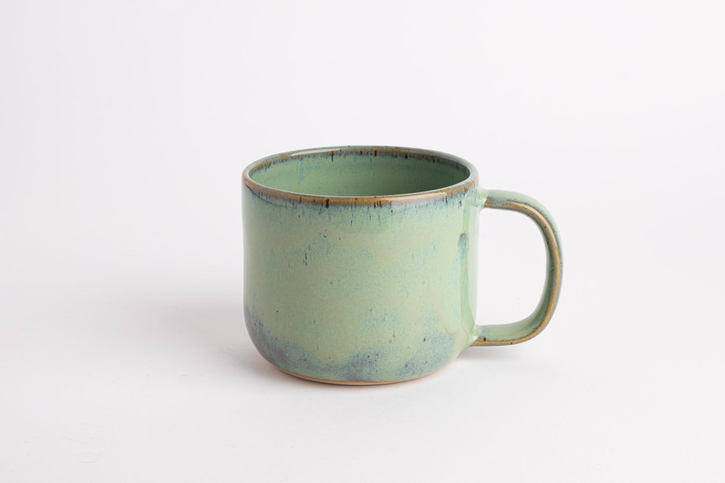 Rustic Wheel Thrown Stoneware Mug Handmade Pottery Mug Soft Sea Green Glaze Coffee Cup for Coffee Lovers Artisan Ceramic Gift