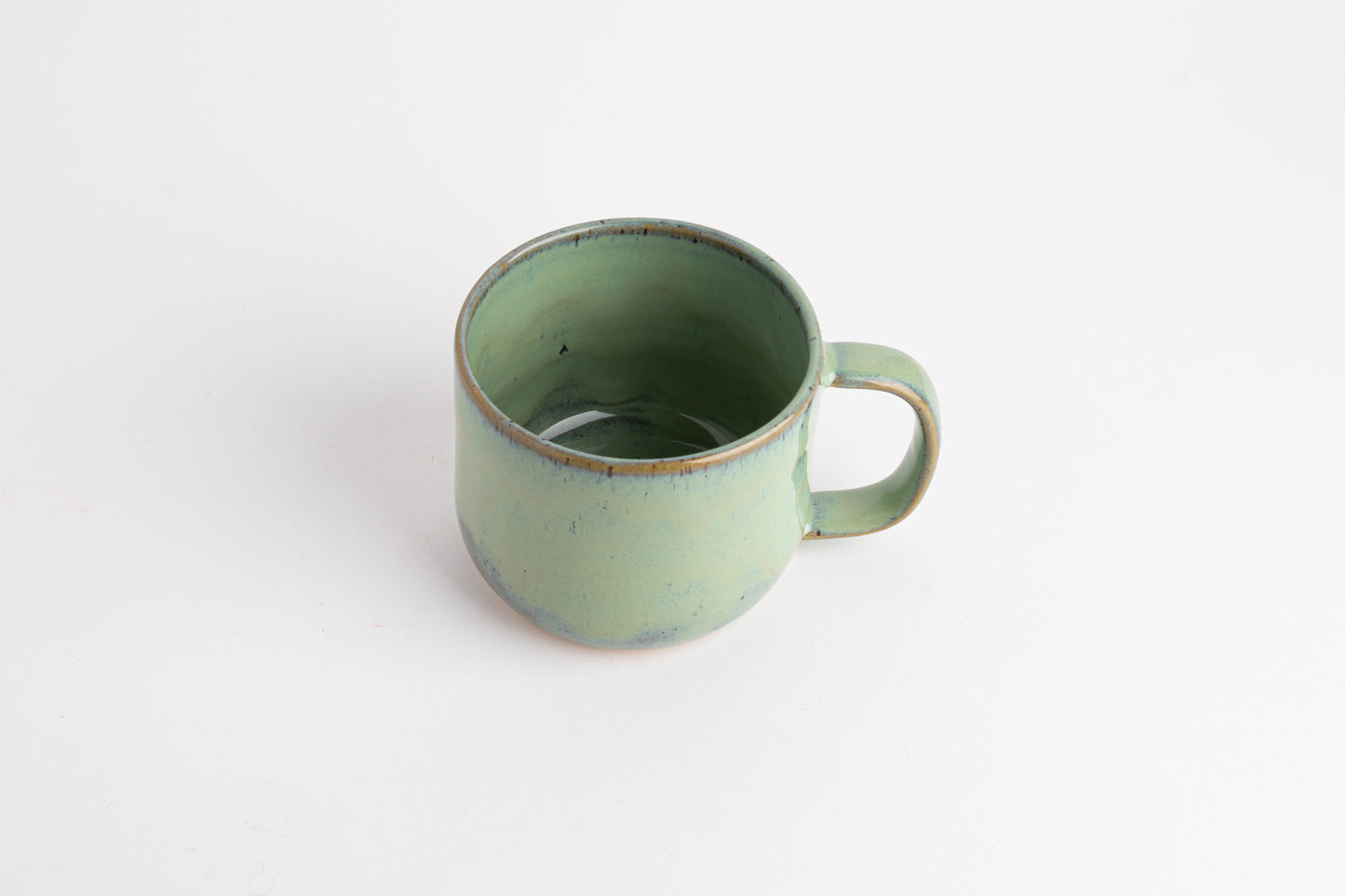 Rustic Wheel Thrown Stoneware Mug Handmade Pottery Mug Soft Sea Green Glaze Coffee Cup for Coffee Lovers Artisan Ceramic Gift