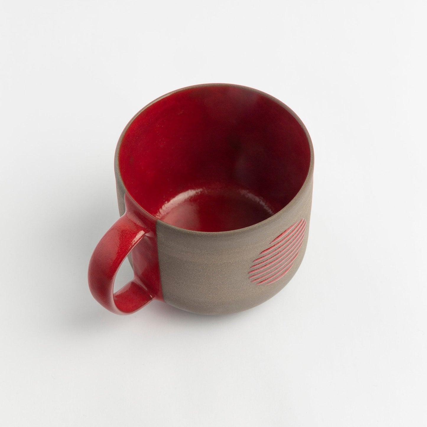 Red or Yellow Stoneware Mug Ceramic Abstract Pottery Cup Handcrafted Coffee Lover Gift Unique Artisan Design for a Perfect Morning Brew