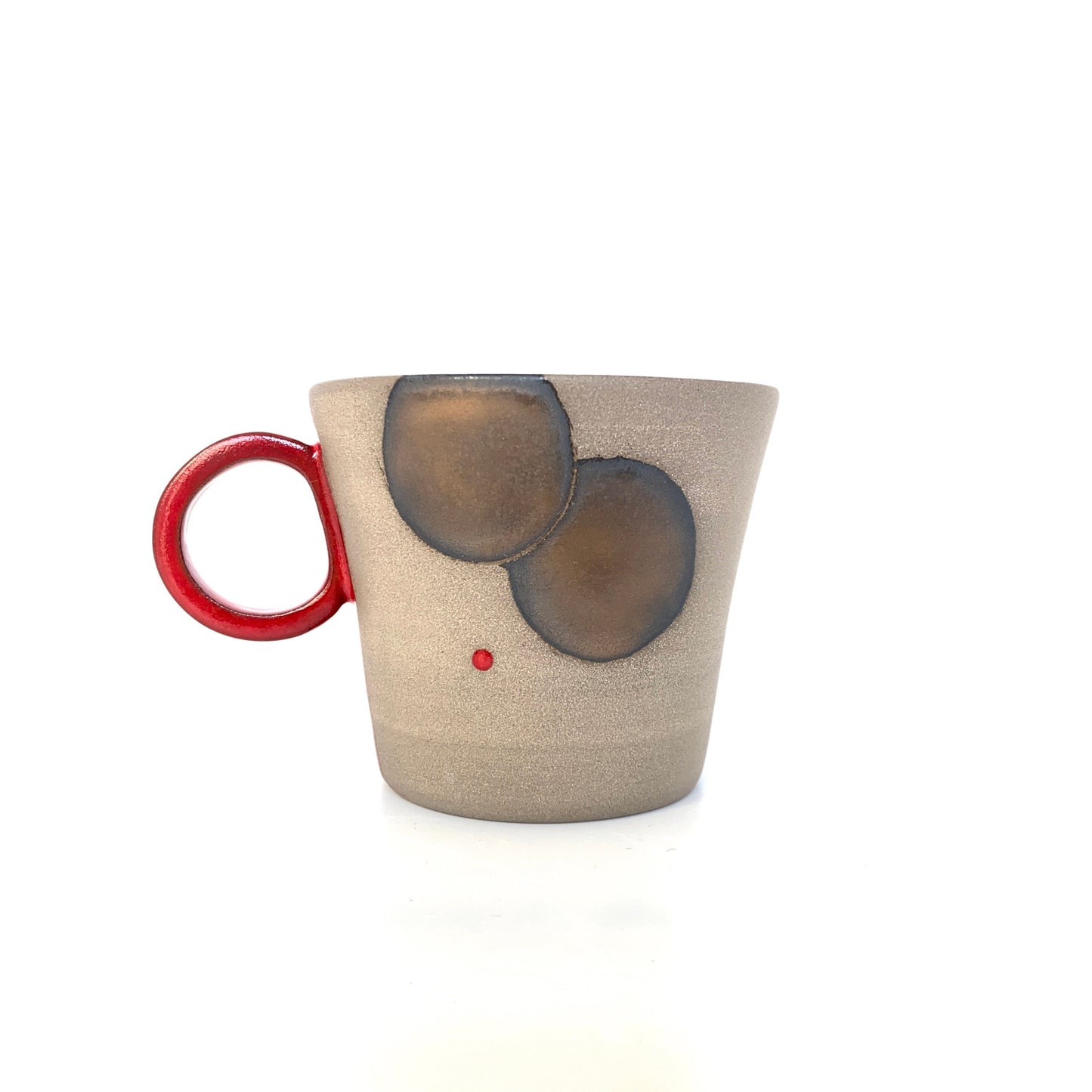 Handmade Pottery Mug with Circle Pattern Unique Ceramic Mug, Gift Idea for Clients, Boyfriend, or Bride Thoughtful and Stylish Design