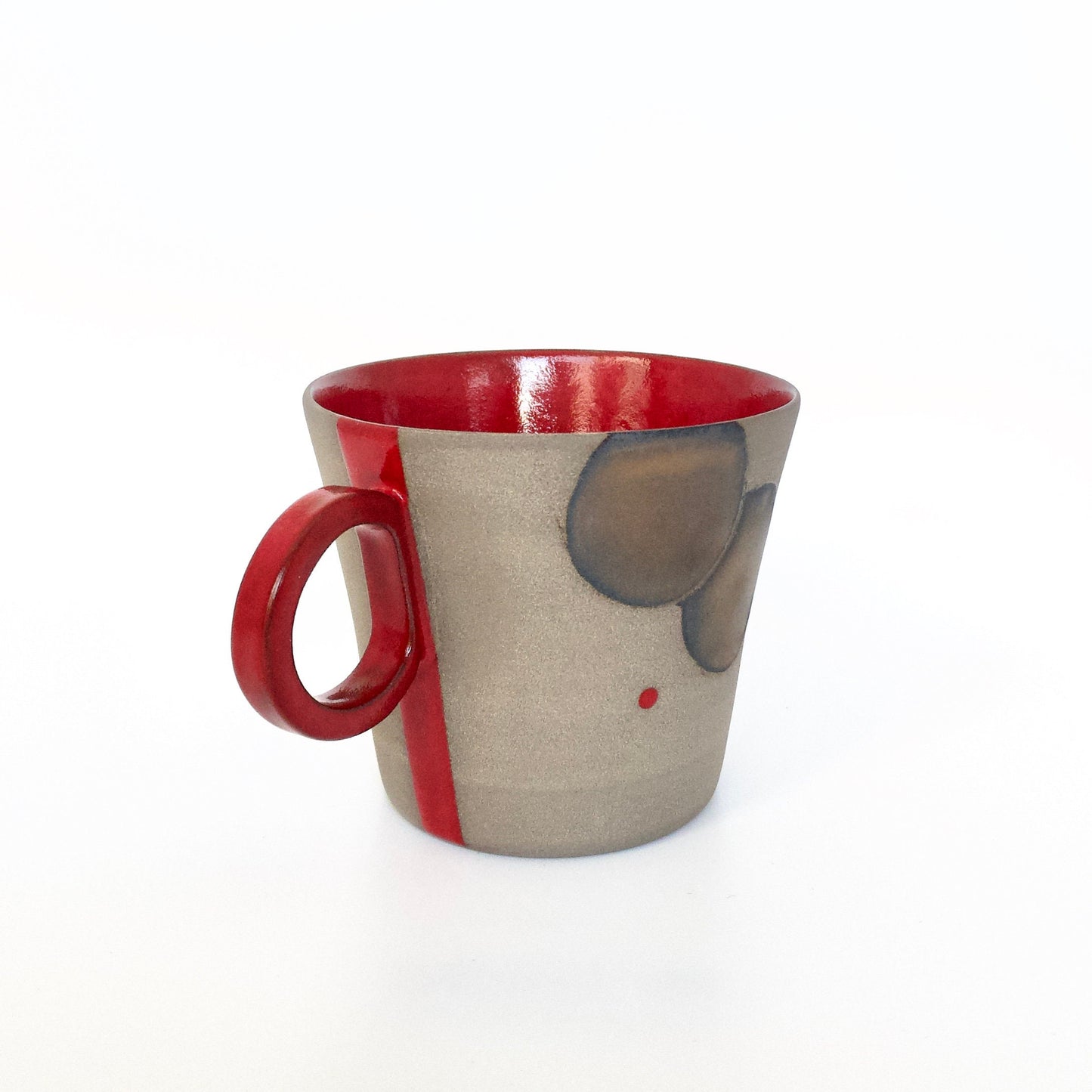 Handmade Pottery Mug with Circle Pattern Unique Ceramic Mug, Gift Idea for Clients, Boyfriend, or Bride Thoughtful and Stylish Design