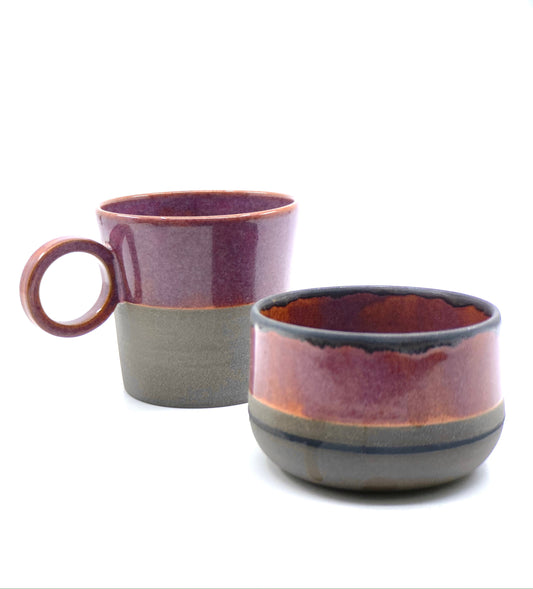 Handmade Stoneware Pottery Tea Set Artisan Mug and Bowl Set Rustic Ceramic Drinkware Perfect Gift for Tea Lovers Unique Pottery Kitchenware