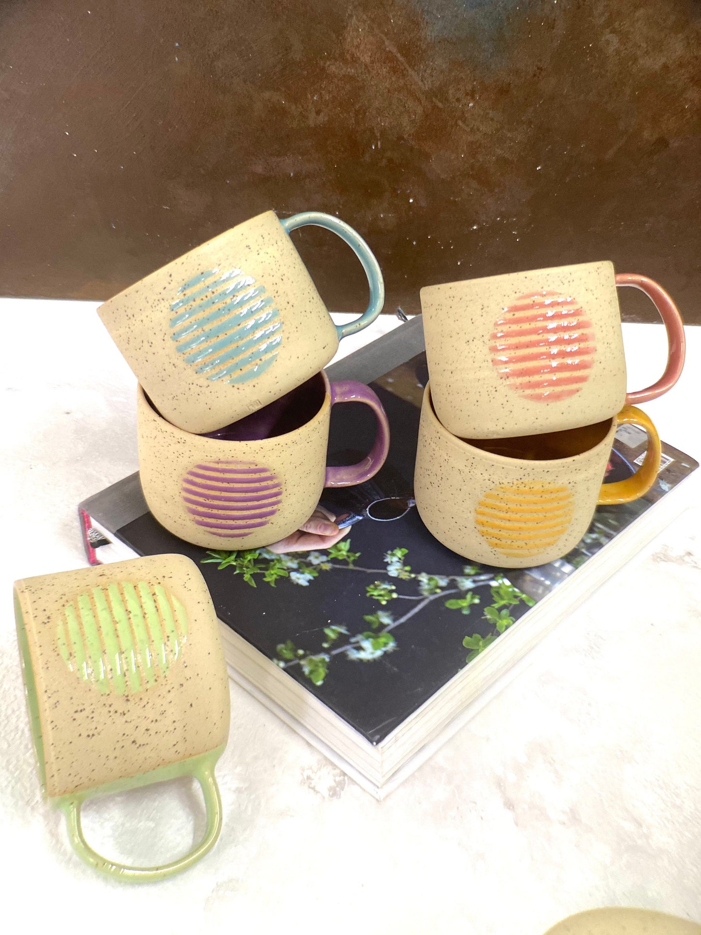 Handmade Speckled Clay Ceramic Mug Artisan Stoneware Coffee Cup Tea Coffee Lovers Unique Rustic Pottery Gift Natural Design