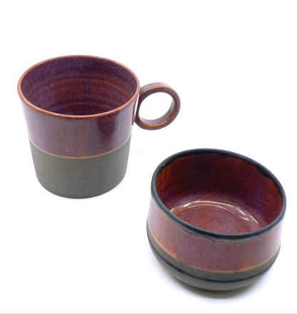 Handmade Stoneware Pottery Tea Set Artisan Mug and Bowl Set Rustic Ceramic Drinkware Perfect Gift for Tea Lovers Unique Pottery Kitchenware