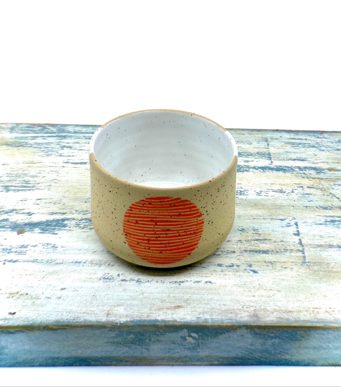 Linear Stoneware Tumbler Minimalist Line Art Pottery Mug Modern Design Tumbler for Tea, Coffee, and Home Decor