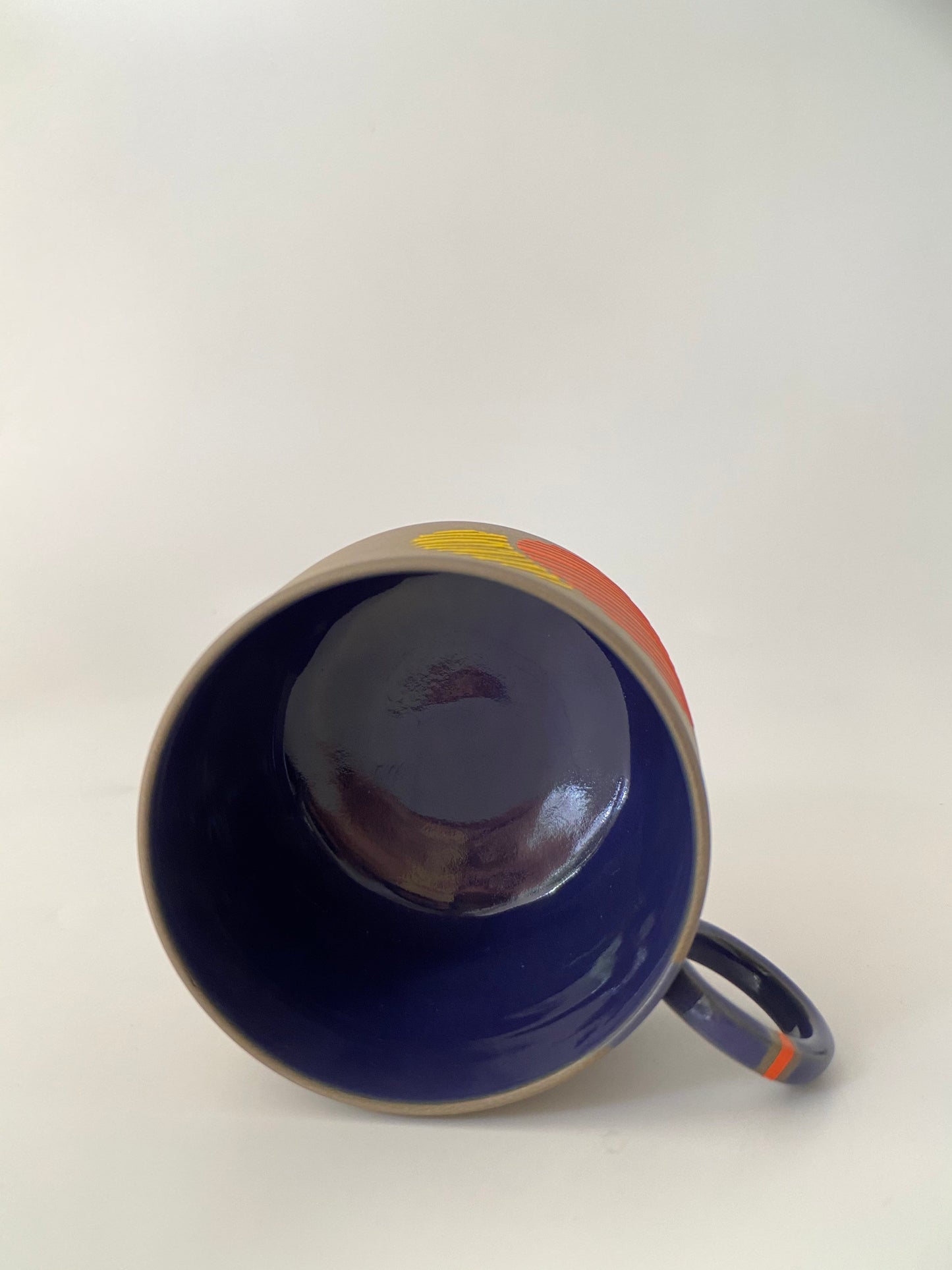 Stoneware Mug Modern Pottery Tumbler with Handle Large Ceramic Cup Sun Mug Perfect Coffee Lover Gift and New Job Gift Artisan Drinkware