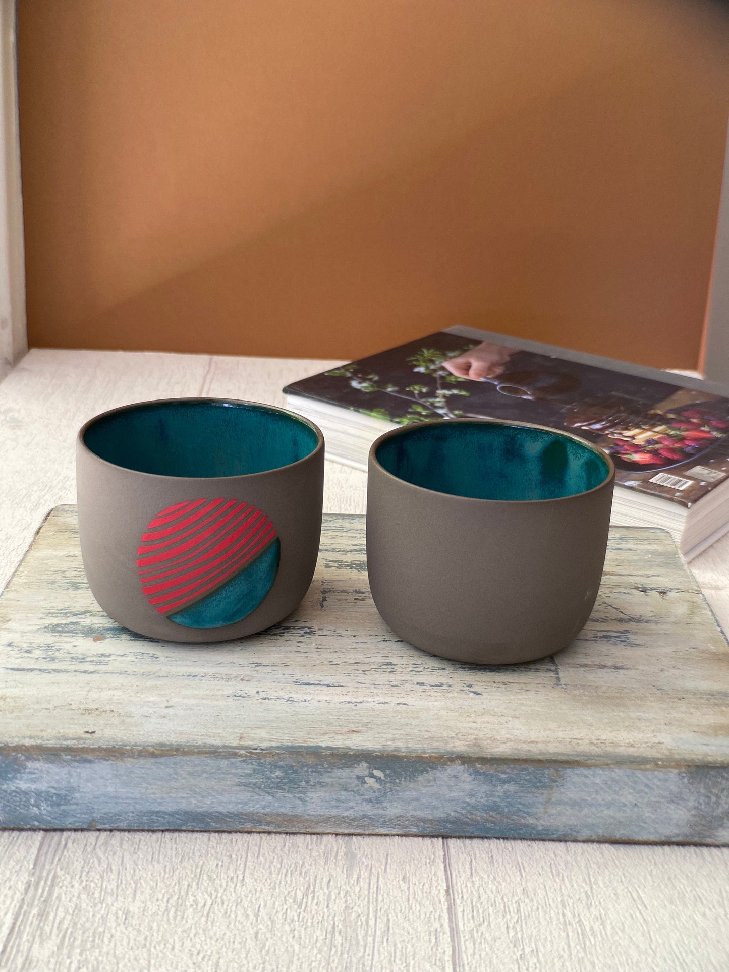 Hand Painted Artisan Mug Unique Stoneware Handmade Cup Perfect for Tea or Coffee Artistic Design Ideal for Gifts and Home Decor
