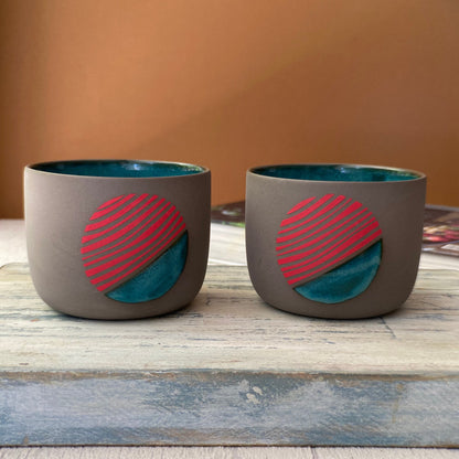 Hand Painted Artisan Mug Unique Stoneware Handmade Cup Perfect for Tea or Coffee Artistic Design Ideal for Gifts and Home Decor