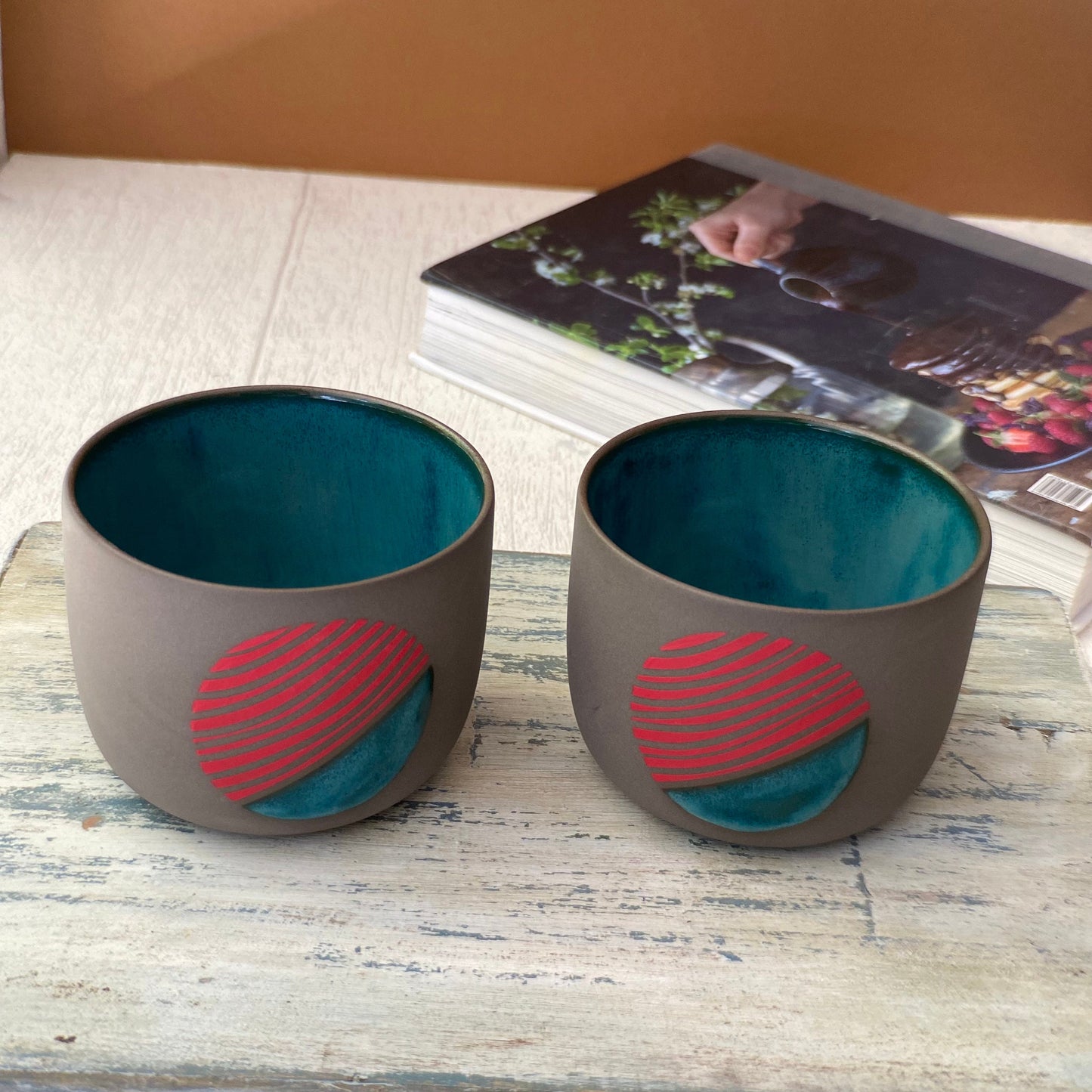 Hand Painted Artisan Mug Unique Stoneware Handmade Cup Perfect for Tea or Coffee Artistic Design Ideal for Gifts and Home Decor