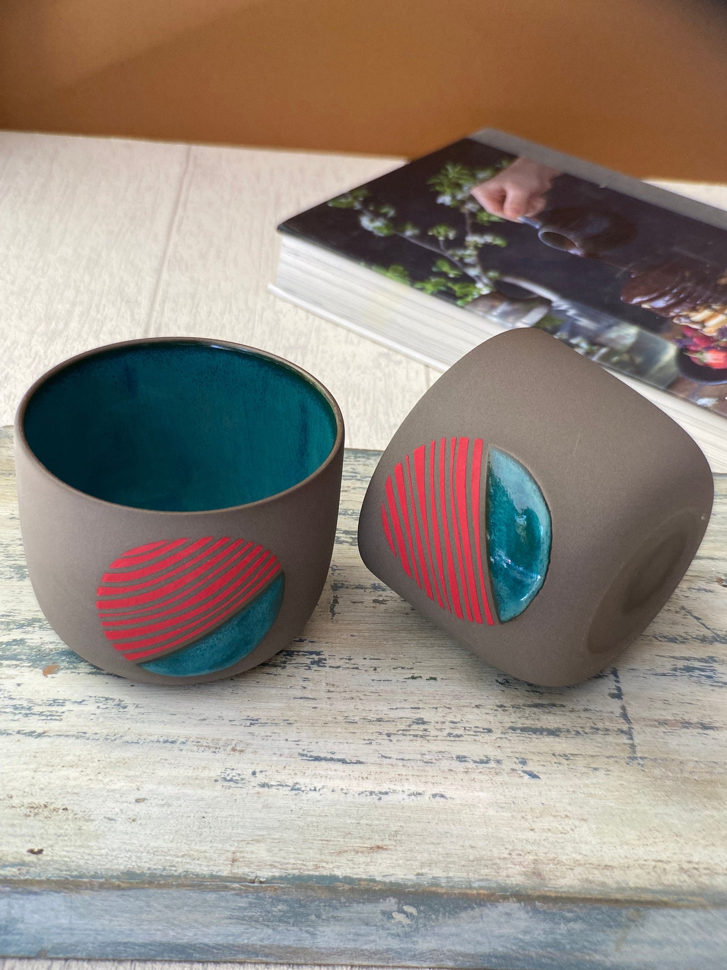Hand Painted Artisan Mug Unique Stoneware Handmade Cup Perfect for Tea or Coffee Artistic Design Ideal for Gifts and Home Decor