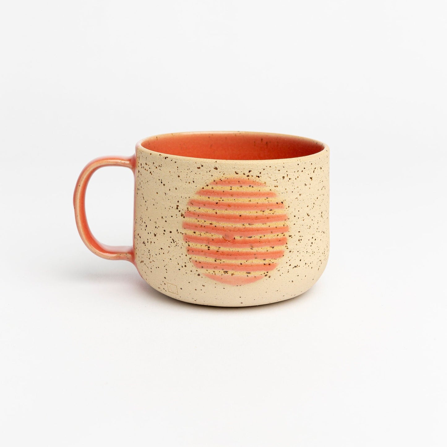 Handmade Speckled Pink Ceramic Mug - Pottery Stoneware Coffee Mug, Artistic Tea Cup, Perfect Coffee Lovers Gift with Unique Design