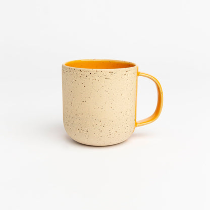 Retro Inspired Yellow Wheel thrown Pottery Mug for Coffee Lovers Gift Ceramic Cup for Art Lovers Housewarming Drinkware Gift for Home Decor