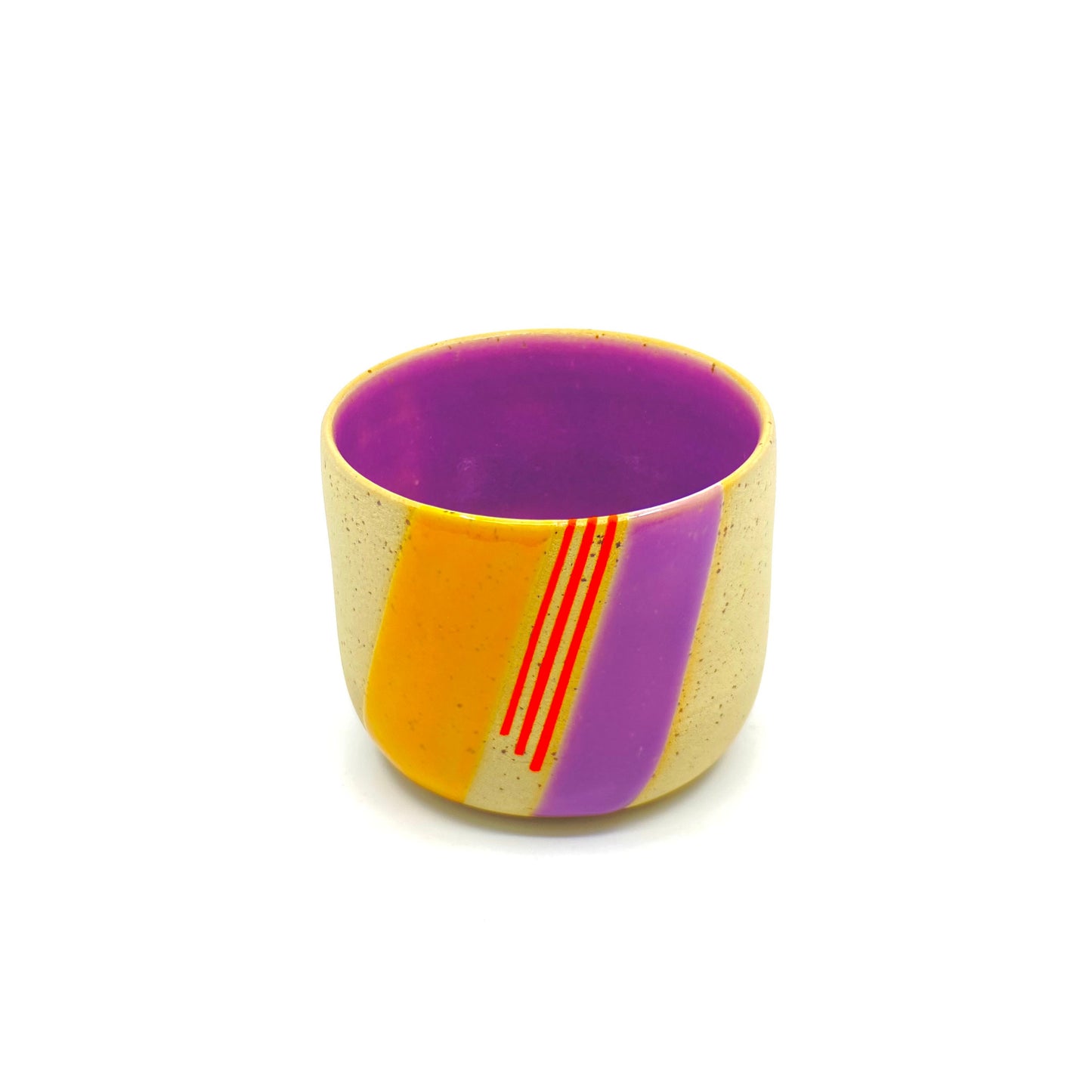 Purple Artisan Pottery Mug Multicolor Stoneware Tumbler Handmade Clay Drinkware Housewarming & New Job Gift Modern Cup