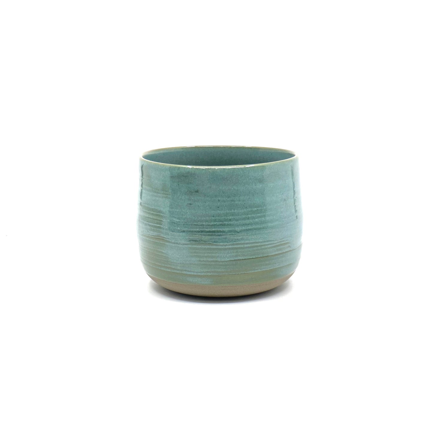 Rustic Green Pottery Tea Cup Handmade Stoneware Yunomi Tumbler Elegant Large Clay Tea Cup Unique Drinkware for tea lover doctor dad employee