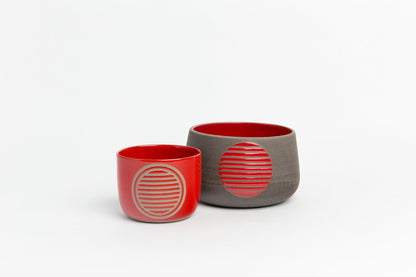 Red Pottery Mug Minimalist Modern Stoneware Tumbler, Perfect Housewarming or New Job Gift, Handmade Clay Mug for Coffee Lovers