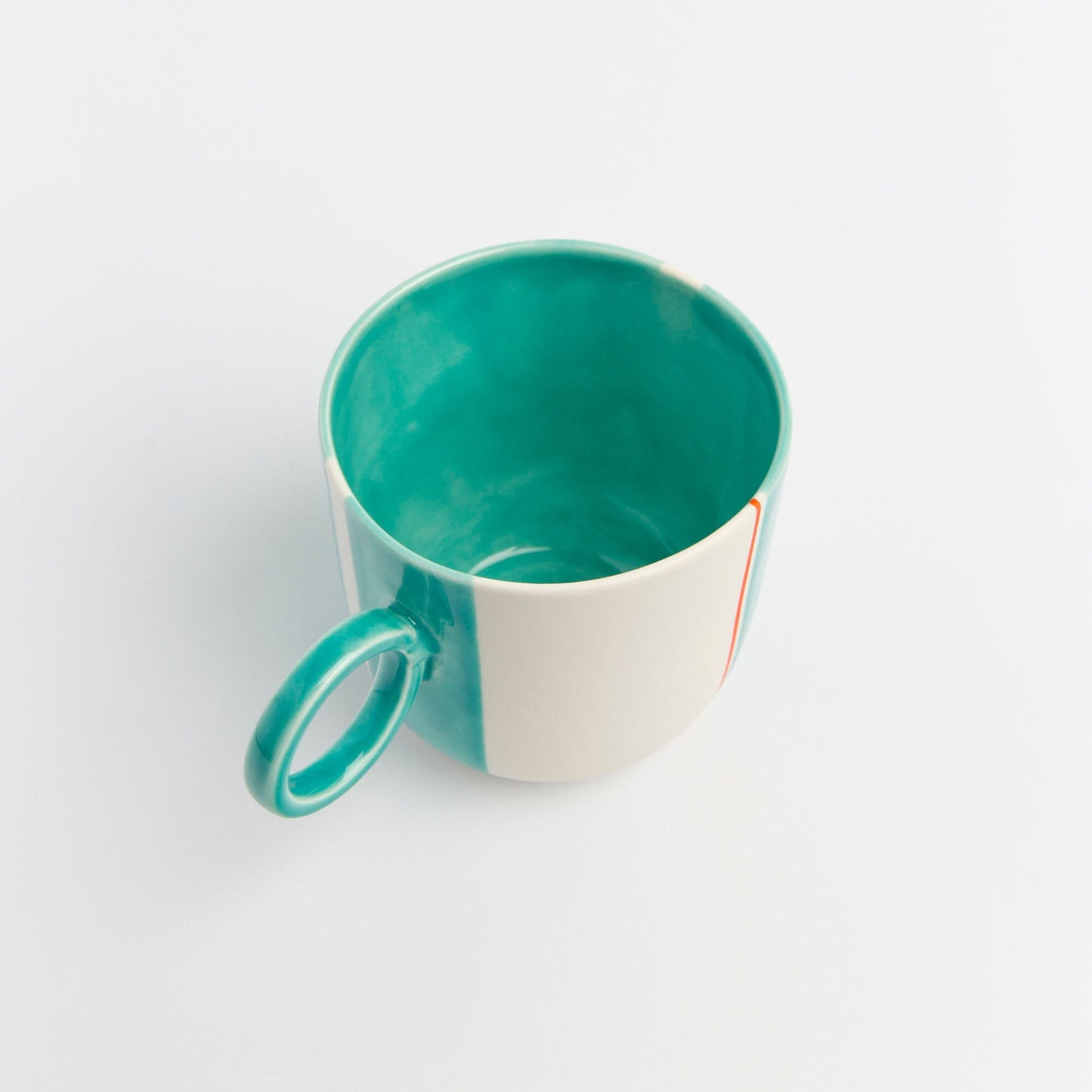 Porcelain Green Mug Modern Artisan Ceramic Coffee Cup Contemporary Handmade Design Unique Gift for Mom Perfect for Tea & Coffee Lovers