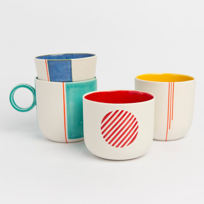 Handmade Porcelain Mug Red Porcelain Pottery Cup, Artisan Ceramic Drinkware, Perfect for Coffee or Tea, Unique Gift for Pottery Lovers
