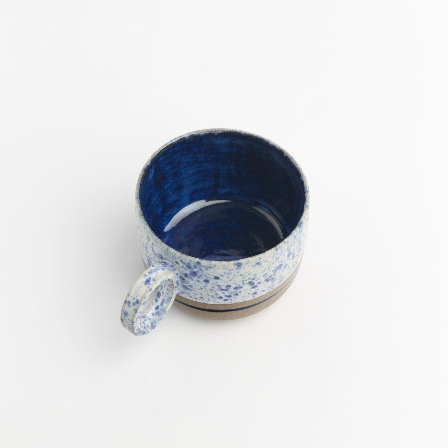 Handmade Stoneware White Blue Mug Unique Pottery Cup  Artistic Coffee Mug Wheel Thrown Cup New Job Gift Housewarming Gift Gift for him