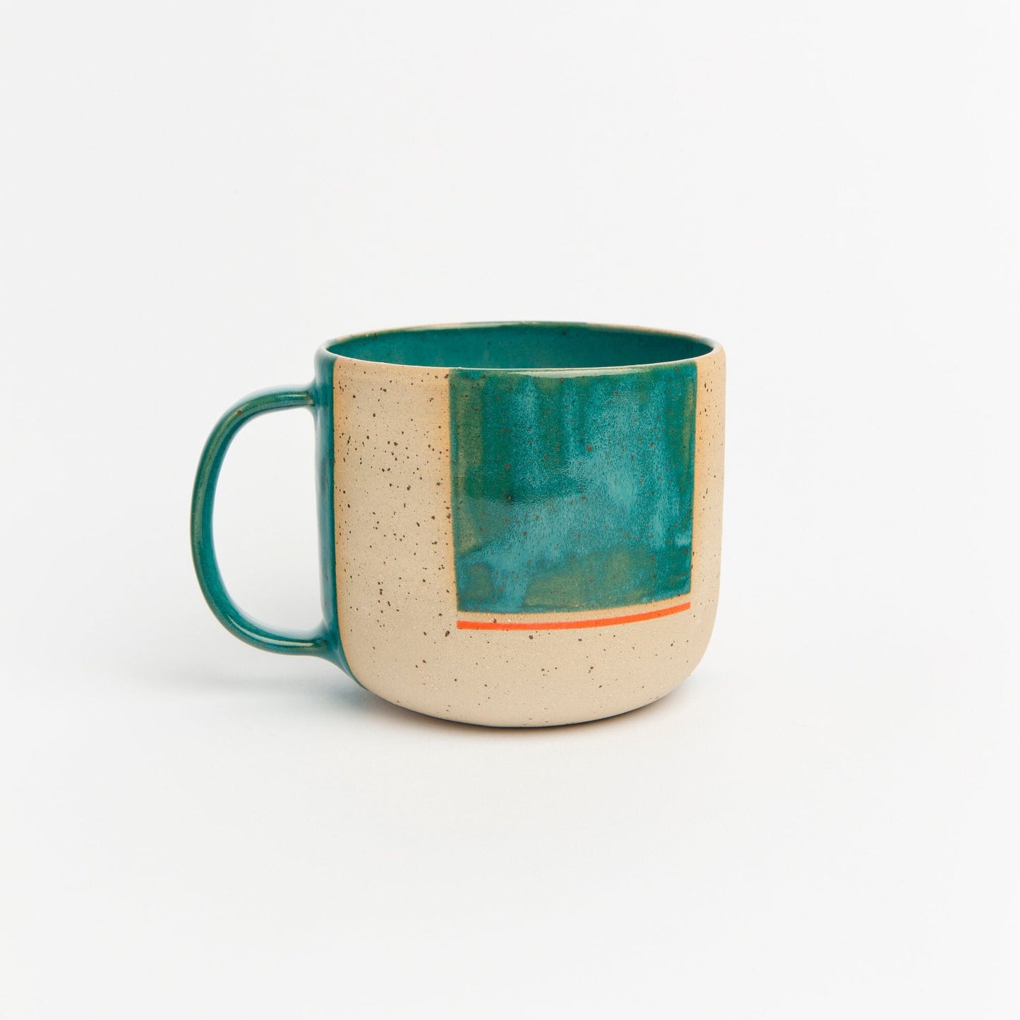 Earthy Pottery Mug Green Stoneware Cup Handmade Artisan Pottery Perfect for Coffee or Tea Unique Ceramic Drinkware Rustic Mug Gift Idea