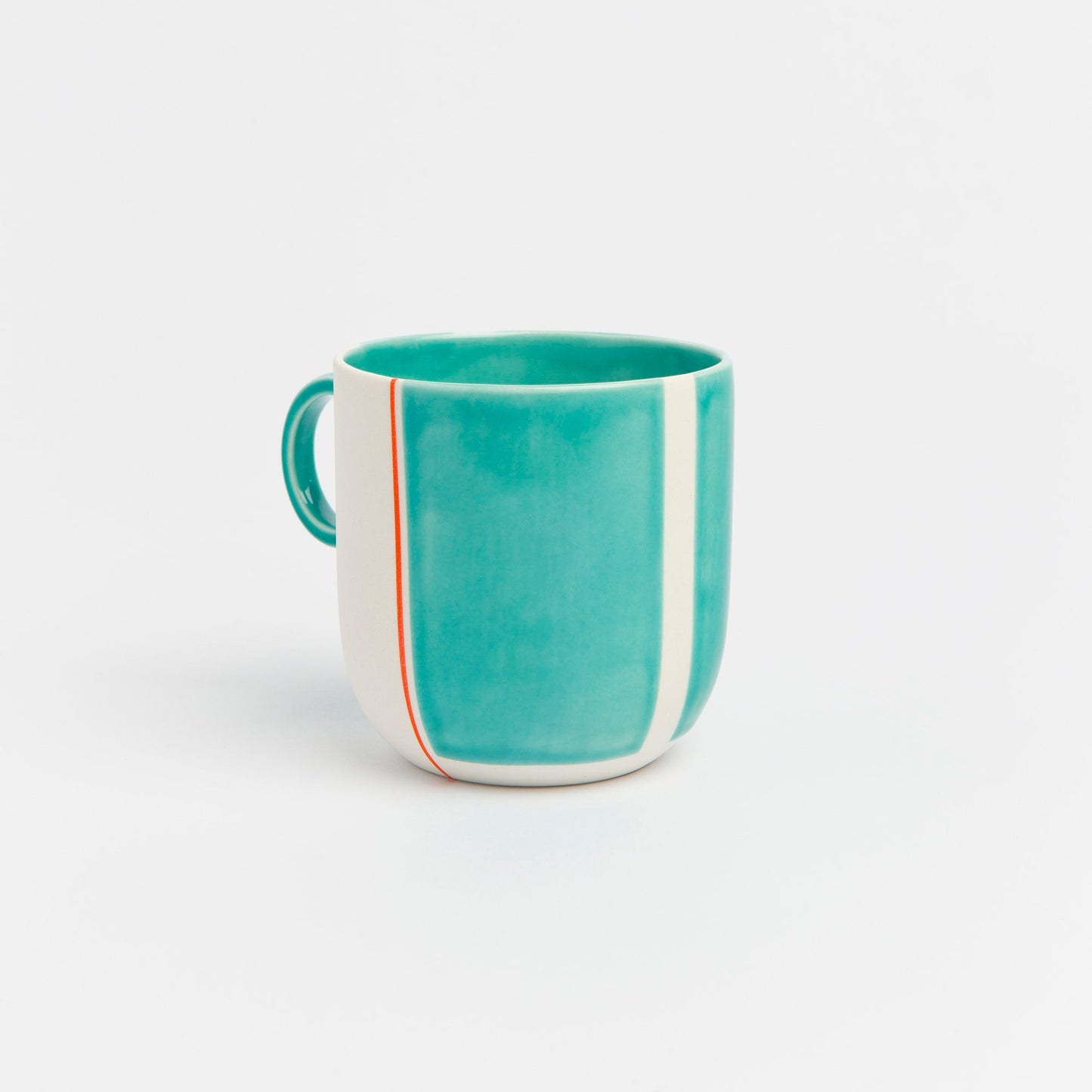 Porcelain Green Mug Modern Artisan Ceramic Coffee Cup Contemporary Handmade Design Unique Gift for Mom Perfect for Tea & Coffee Lovers